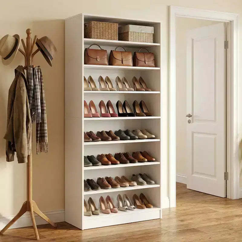 GDFStudio Cilou 9 Tier Tall Shoe Cabinet with Adjustable Shelves