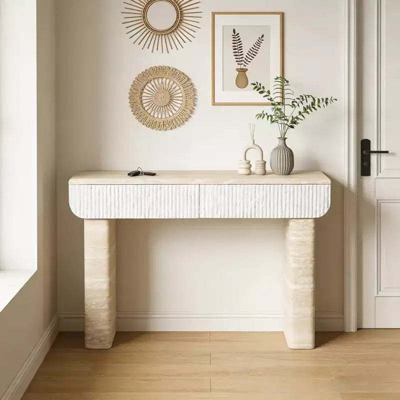 GDFStudio Ellington Modern 47.2 Console Table with Fluted Drawers