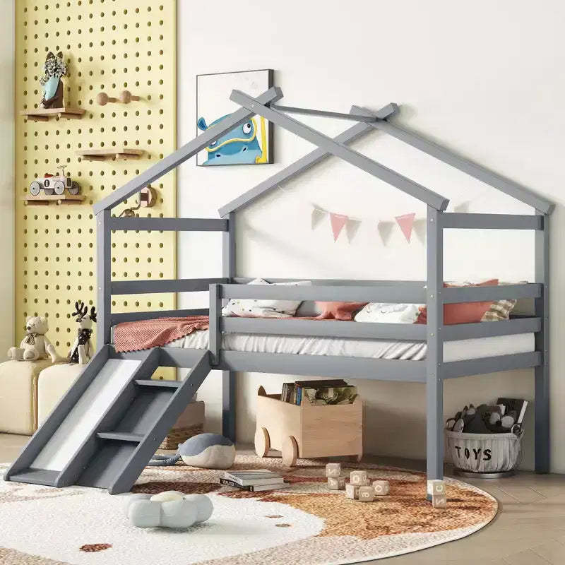 MAYEERTY King Bunk Bed Safety Rail Soft-Close Drawers Kid-Friendly