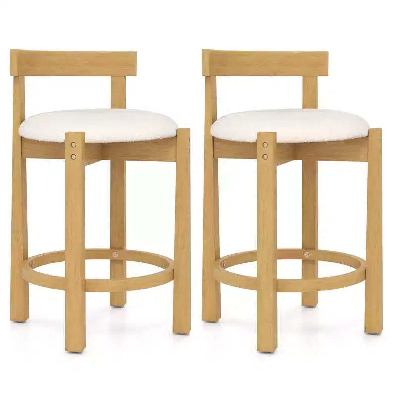 Costway 24 Counter Height Bar Stools Set of 2/4 with Backrests and Footrests for Dining Room