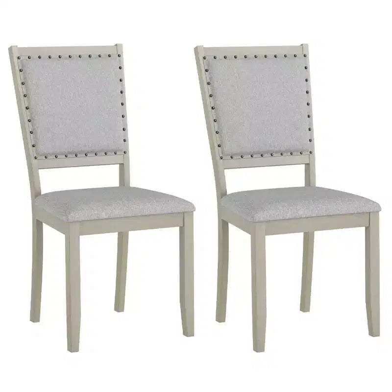 Costway 2/4 PCS Farmhouse Dining Chair Fabric Upholstered Kitchen Chairs for Dining Room