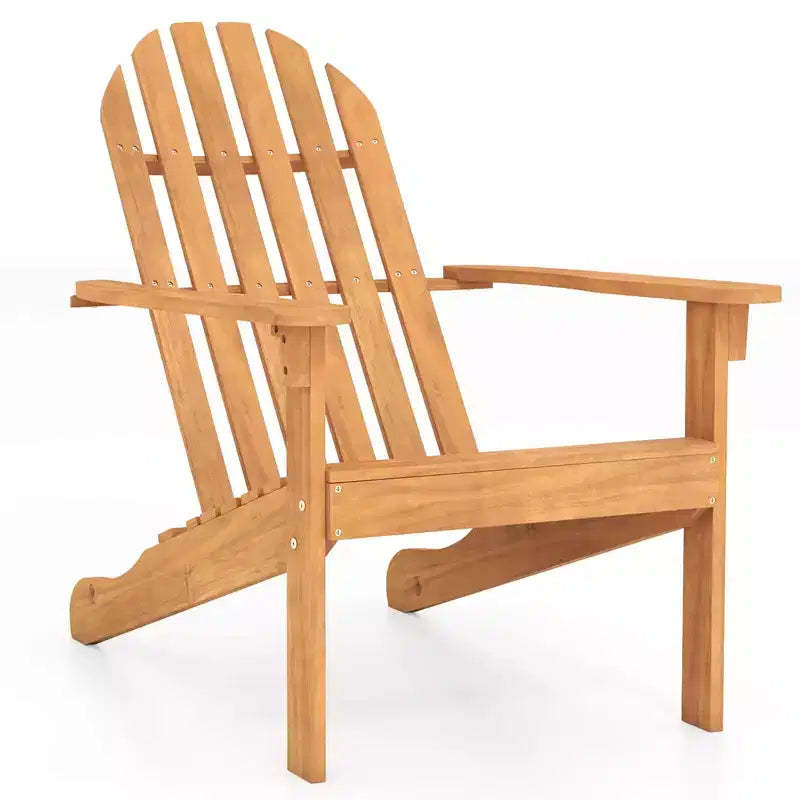 Costway 1/2/4 PCS Patio Adirondack Chair with Inclined Seat High Backrest for Porch Backyard Poolside