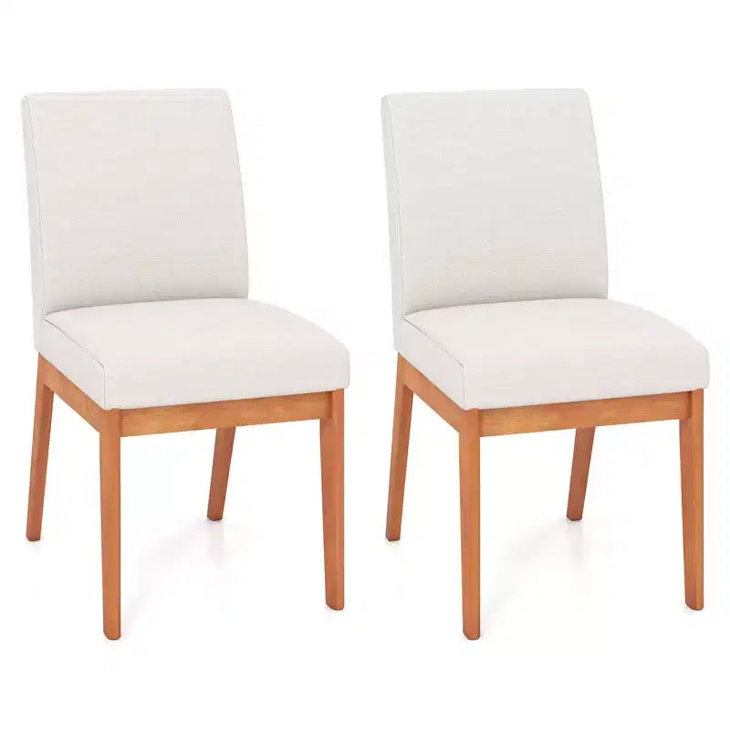 Costway Modern Kitchen Chair Set of 2/4 Dining Chair with Rubber Wood Legs & Padded Seat