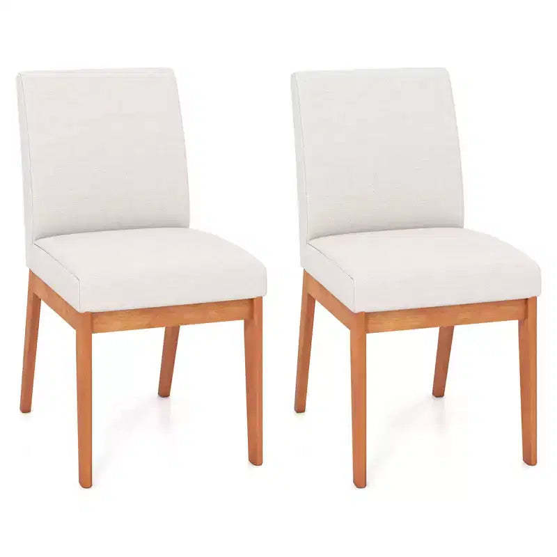 Costway Modern Kitchen Chair Set of 2/4 Dining Chair with Rubber Wood Legs & Padded Seat