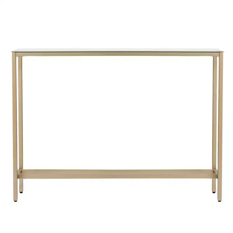 HomeRoots 36 Silver and Gold Mirrored Glass Console Table