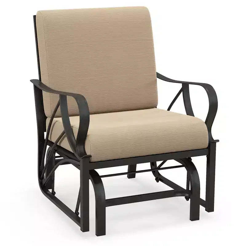 Costway Patio Rocking Chair with Cushion Heavy-Duty Metal Frame Smooth Glider Outdoor