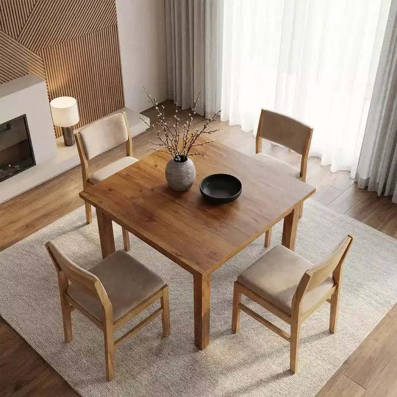 MAYEERTY 39.4 Square Farmhouse Dining Table, Easy Assembly Home Office Desk