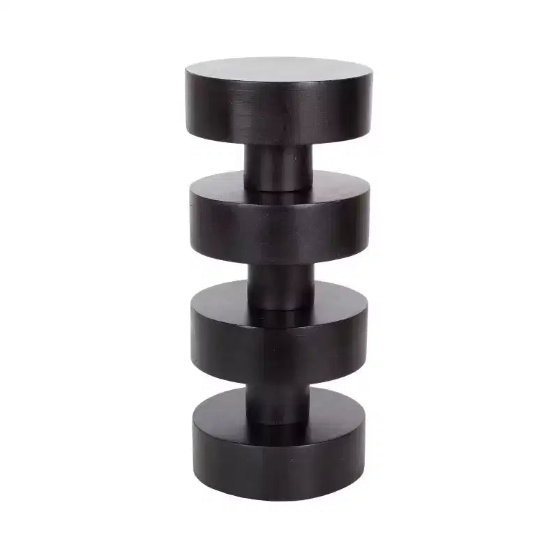 Kate and Laurel Omar Round Drink Table, Black, 9x9x20