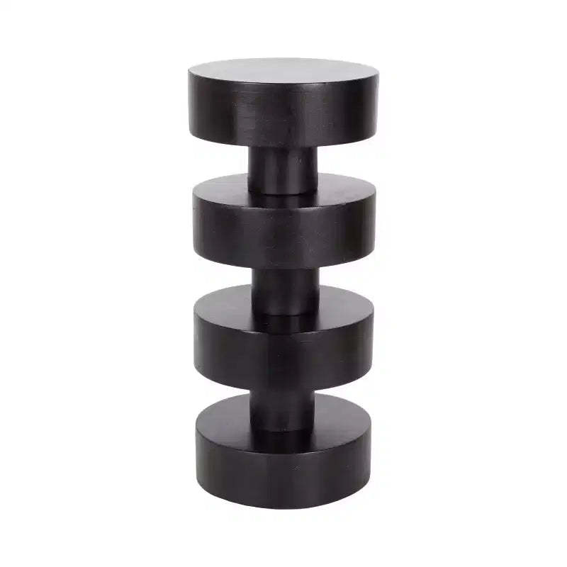 Kate and Laurel Omar Round Drink Table, Black, 9x9x20