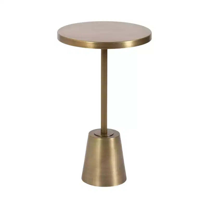 Kate and Laurel Tira Round Metal Side Table, Gold, 14x14x24