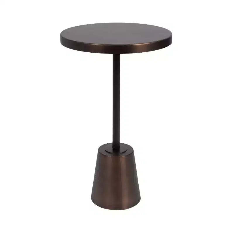 Kate and Laurel Tira Round Metal Side Table, Bronze, 14x14x24