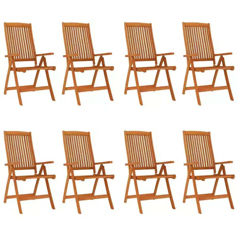 vidaXL Garden Chair Set of 4 Solid Wood Eucalyptus Wood with Oil Finish