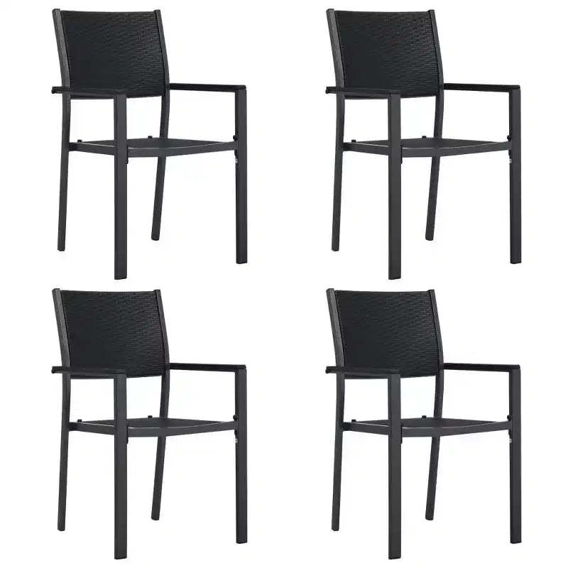 vidaXL Garden Chair Set of 4 Plastic, Steel Standardweight