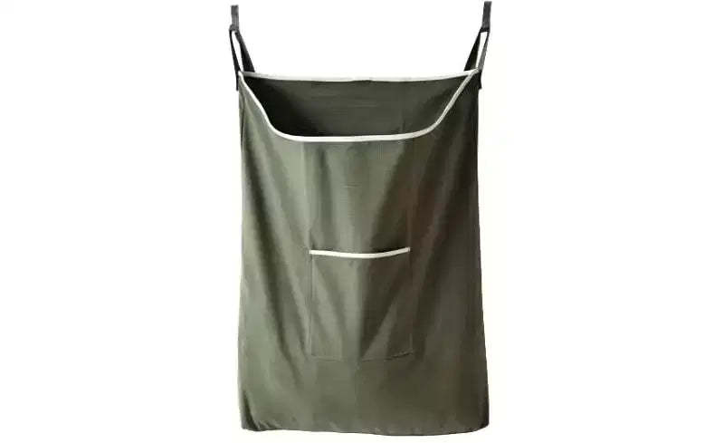 Narwey Laundry Collector, Laundry Hamper, Door Hanging Laundry bag with hooks (Army green, 65Liters)