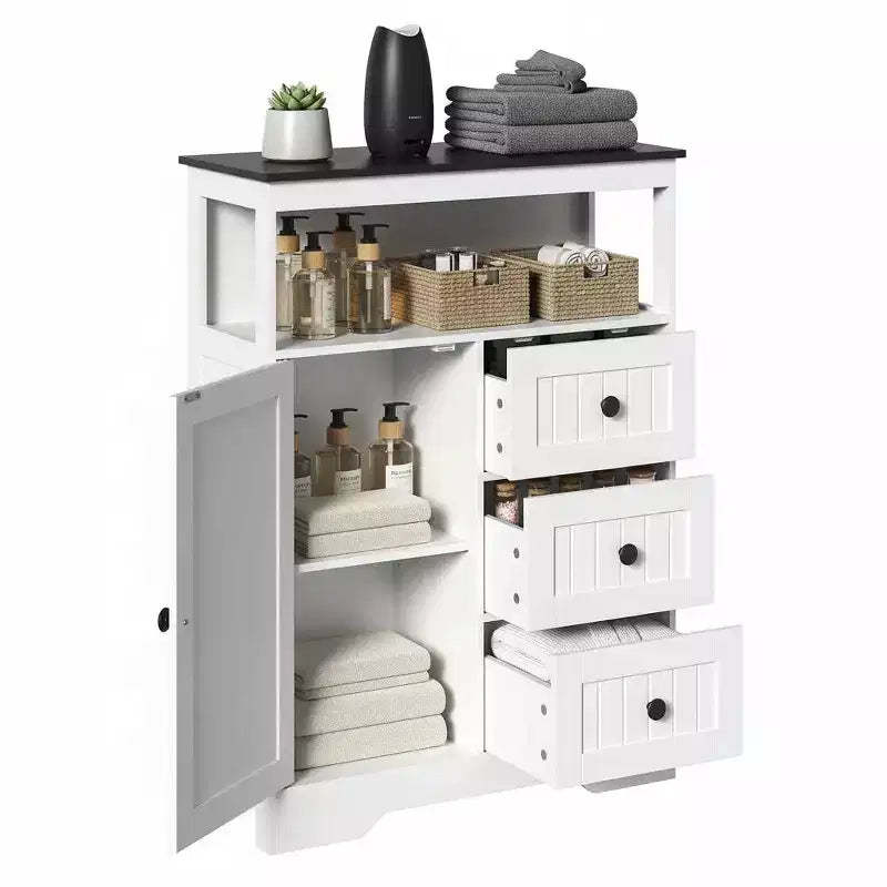 Dcolora 28.3 Bathroom Storage Cabinet with 3 Drawers & Adjustable Shelf, Freestanding Unit