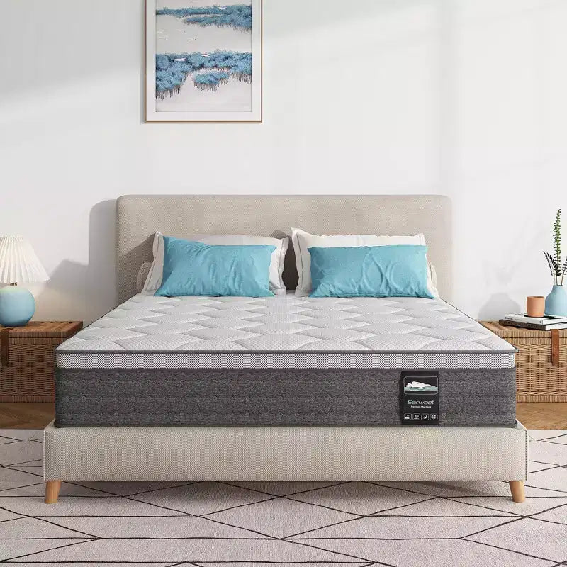 Serweet 8 inch 5-Zone Fiberglass-Free Mattress - Compatible with Platform Bed, Box Spring, or Slat Base