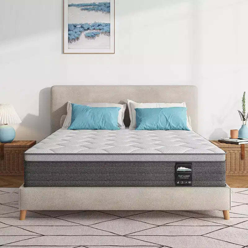 Serweet 8 inch 5-Zone Fiberglass-Free Mattress - Compatible with Platform Bed, Box Spring, or Slat Base