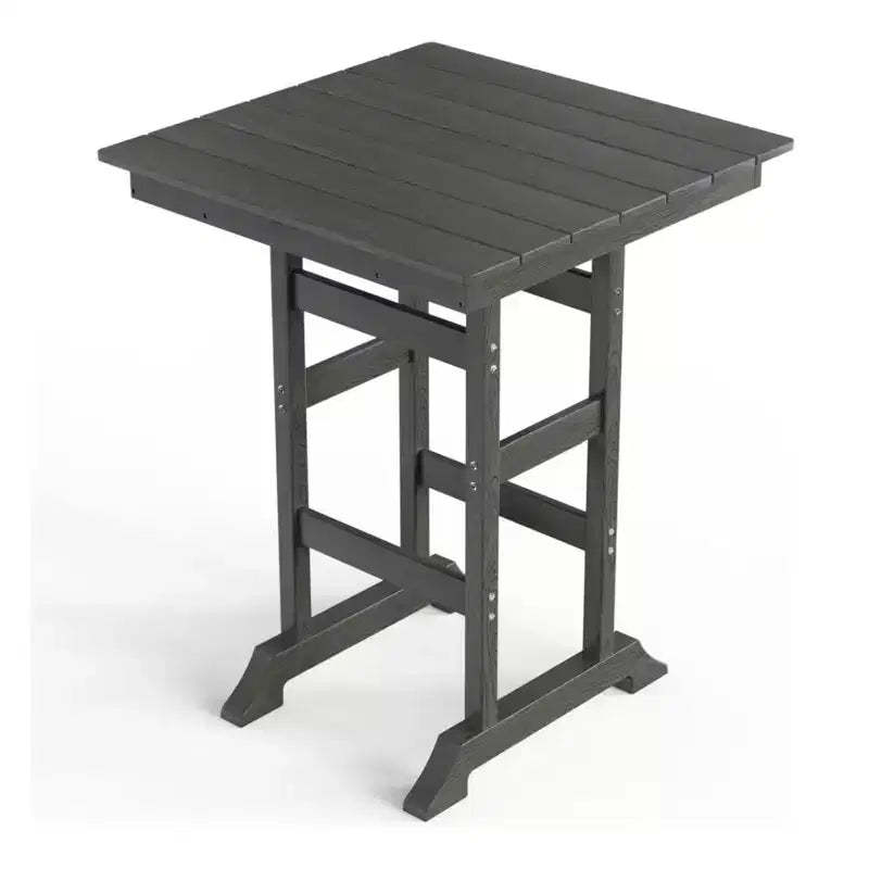 Karl Home | 31.5-inch Square Gray HDPE Outdoor Bar Table