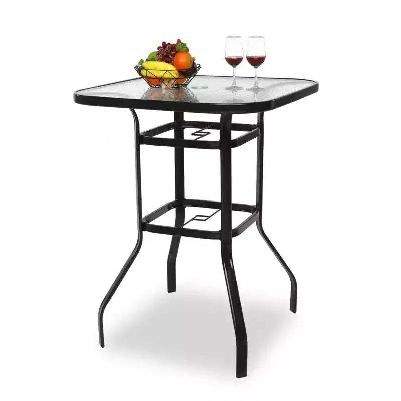 Karl Home | 40-Inch Black Metal Patio Bar Table