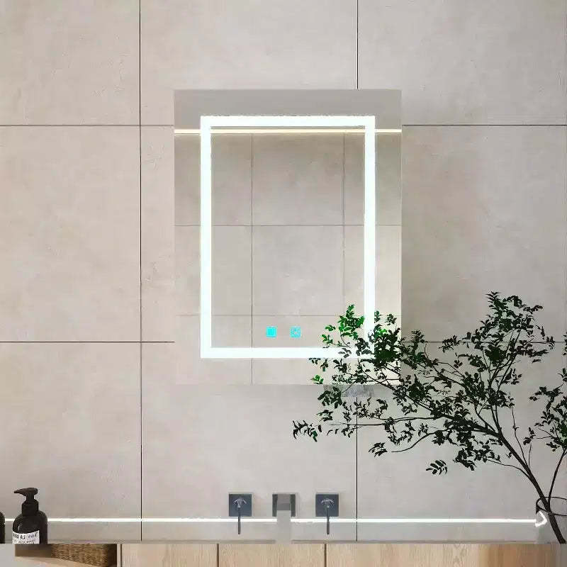 FAMYYT 26 in. W x20 in. H Aluminum Medicine Cabinet with Mirror and Light, Anti-fog, Easy to install