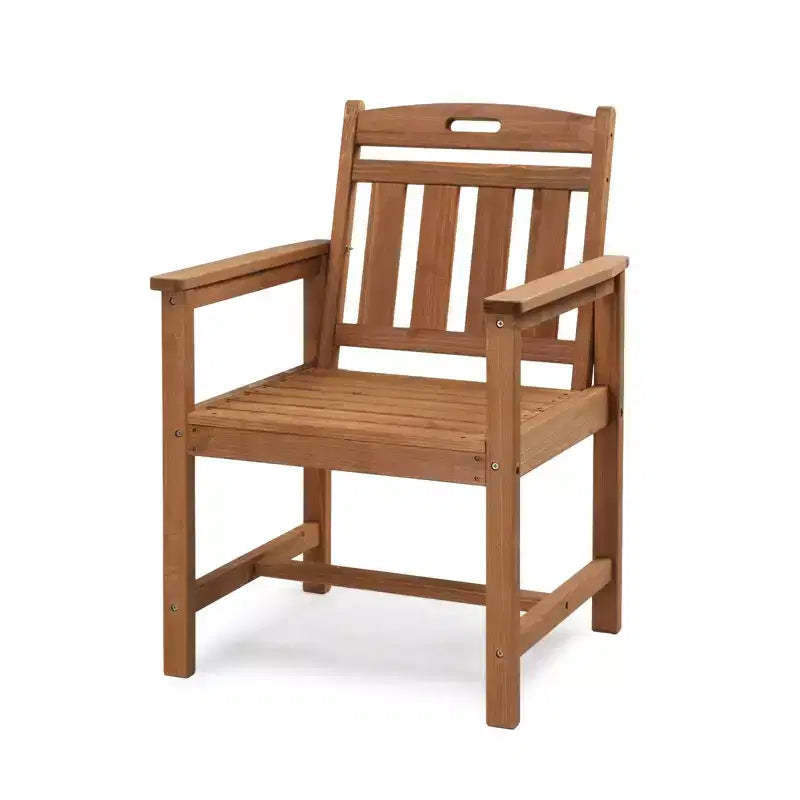 Karl Home | Solid Wood Patio Dining Chair with Vertical Slat Back