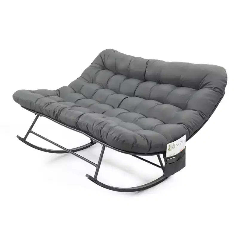 Karl Home | Double-Person Papasan Rocking Chair with Magazine Pocket