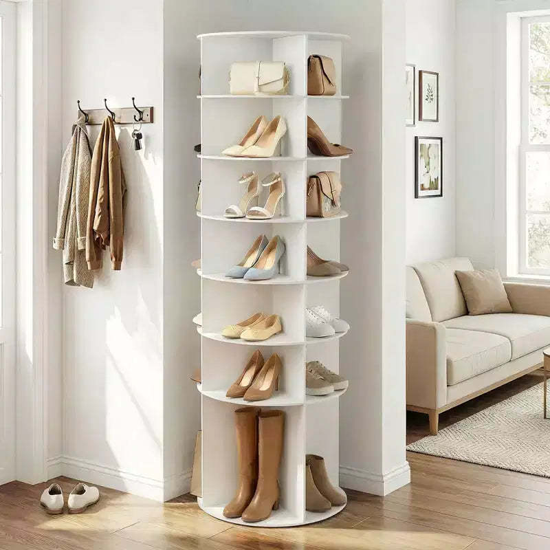 Karl Home 7-Tier 360 Rotating WPC Shoe Rack 72.4 Height