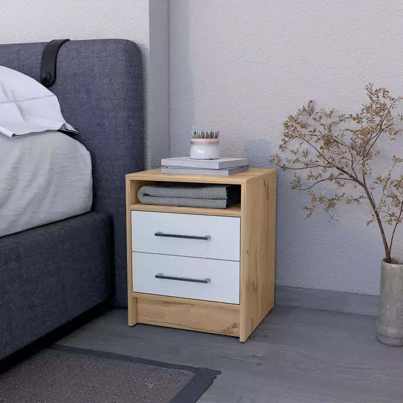 With a clean modern design, this Philadelphia Nightstand, Two Drawers, Concealed Shelf provides practical storage and a sturdy structure, making.