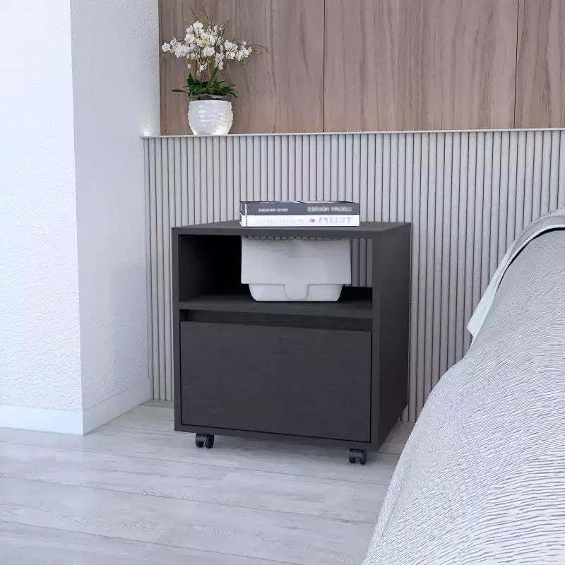 Duncan Stylish Functional 1 Drawer Nightstand for Bedroom Living Room