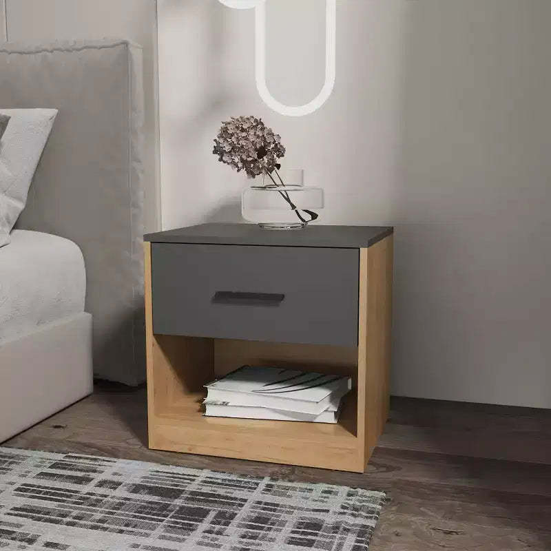 Solomon Stylish Functional 1 Drawer Nightstand for Bedroom Living Room