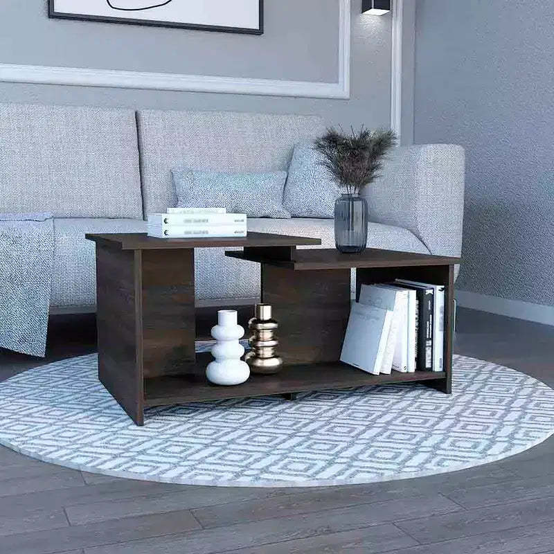 Fun little toys brand Wema 3 Coffee Table, Lower Open Shelf -Espresso