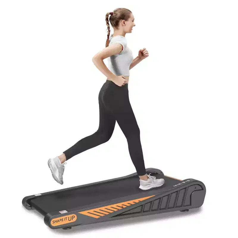 NAYSAYE Under Desk Walking Pad with 8% Incline, Compact Home Exercise Treadmill for Small Spaces, Black, 37.8*22*6.7