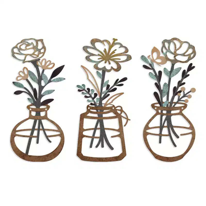 Skyzone Rustic Metal Flower Wall Art - Durable Farmhouse Wall Decor, Versatile for Bedroom, Living