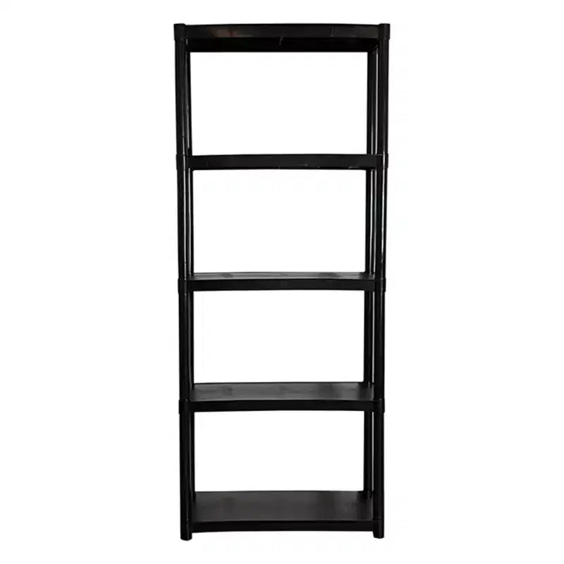 Juggernaut Storage 70 Plastic 5 Tier Utility Storage Shelving Unit Rack for Garage, Shed, or Greenhouse, Max 350 Pound Capacity, Black