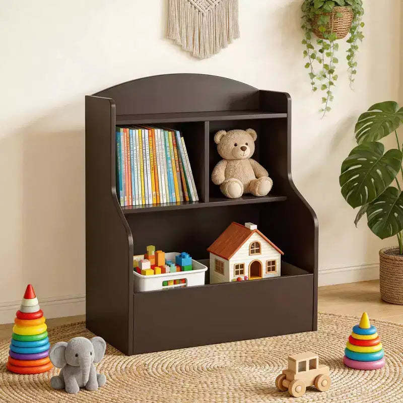 3-Tier Kids Bookshelf & Toy Organizer  Multi-Compartment Cubbies, Child-Safe Rounded Corners, Easy Assembly  Ideal Storage Shelf for Kindergarten
