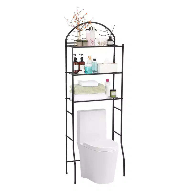 3-Tier Metal Over-the-Toilet Storage Rack, Freestanding Space-Saving Bathroom Organizer Shelf for Towels and Toiletries