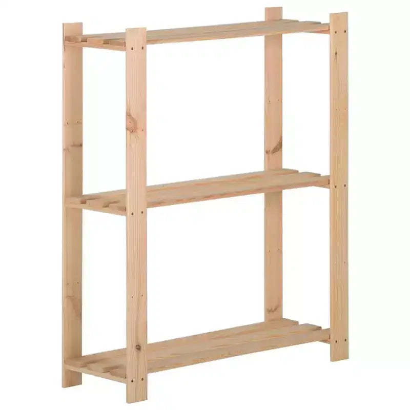 vidaXL 3-Tier Storage Rack 23.6x11.2x35.4 Solid Wood Pine