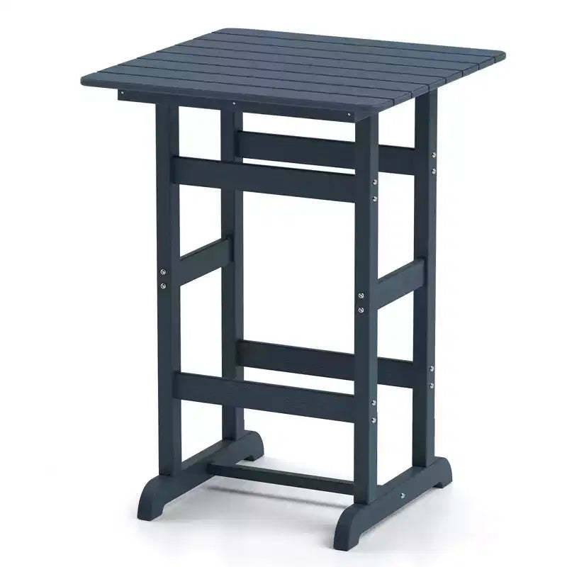 sumyeg 30 Outdoor Bar Height Table, Square Patio Dining Table with Slatted Top, All-Weather HDPE, 42 High for Poolside, Balcony