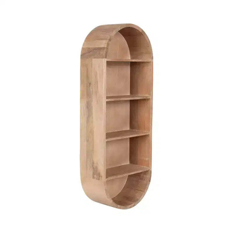 Kate and Laurel Hutton Wood Capsule Wall Shelf, Natural, 13x33