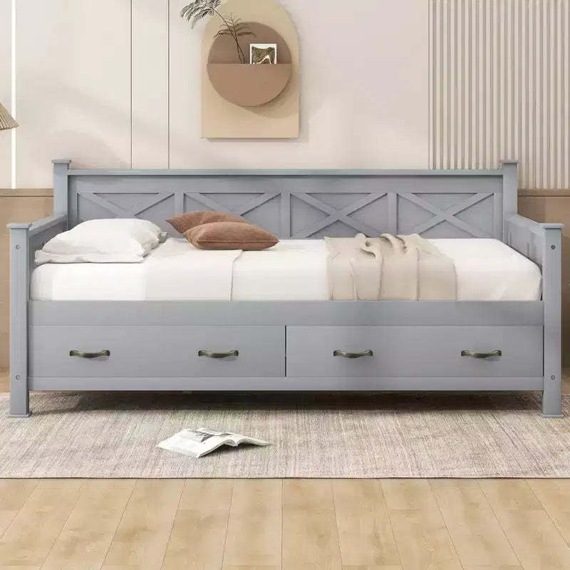 FAMYYT Twin Size Daybed?With 2 Large Drawers, Easy Assembly