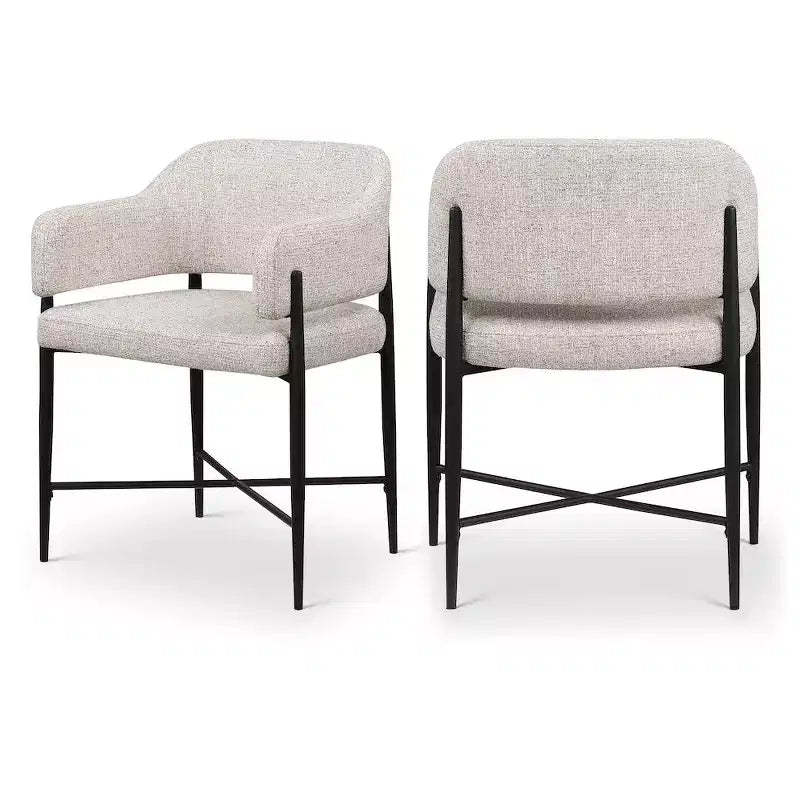 Meridian Furniture Dame Beige Fabric Upholstered Dining Chair, Set of 2