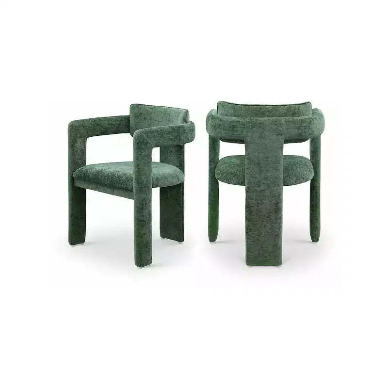 Meridian Furniture Brenda Green Chenille Fabric Dining Chair, Set of 2