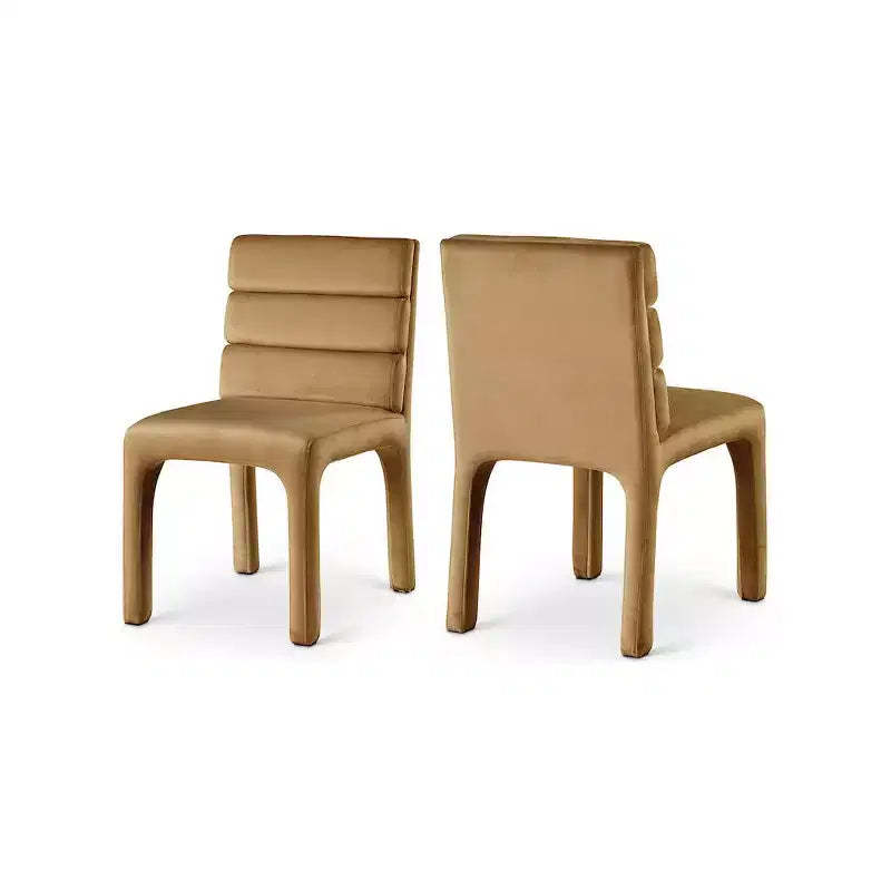 Meridian Furniture Kai Saddle Velvet Dining Chair, Set of 2