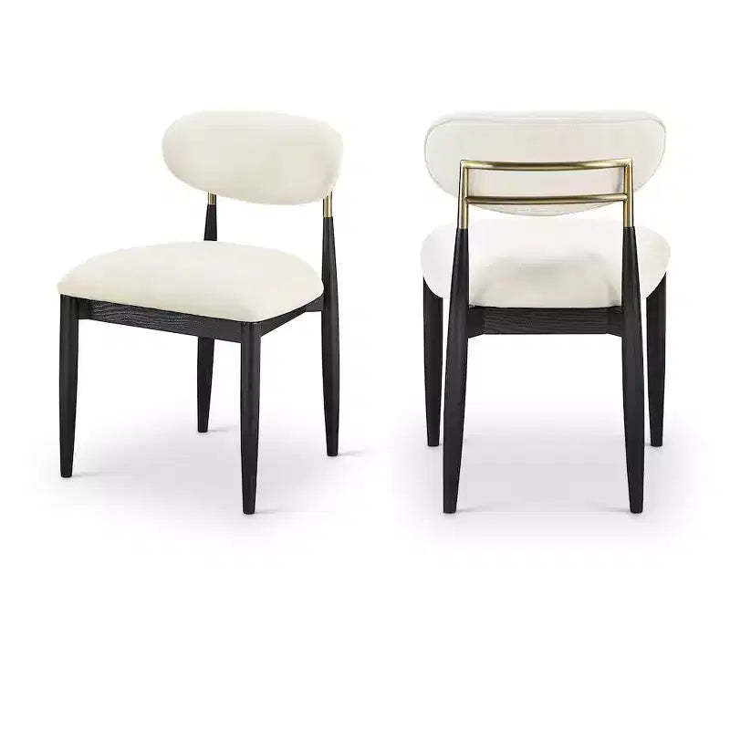 Meridian Furniture Riccio Cream Performance Fabric Upholstered Dining Side Chair, Set of 2