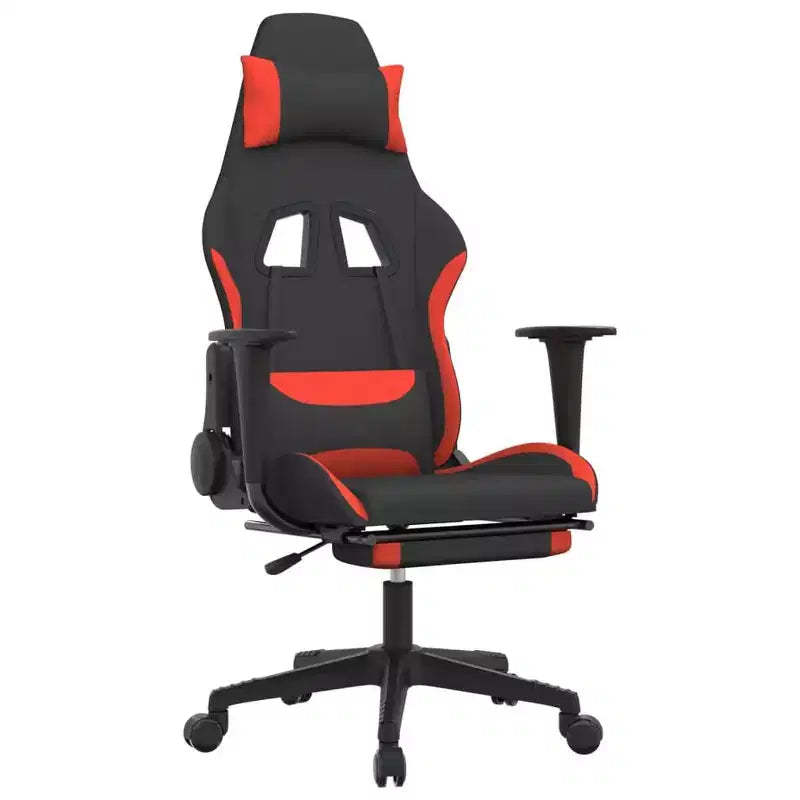 vidaXL Gaming Chair Black and Cream Polyester Gaming Chair Rectangular