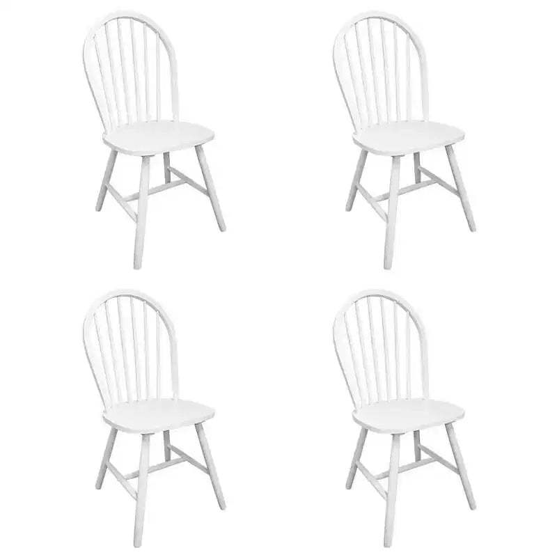 vidaXL Chair Set of 2 White Rubber wood Standard Durable Chair