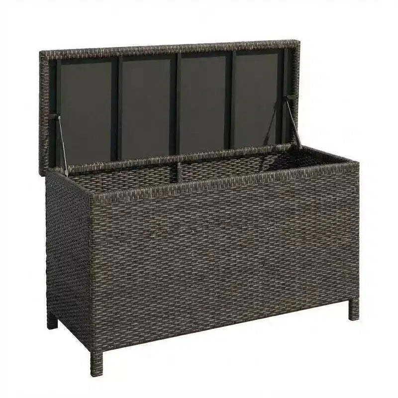 Ratten Storage Cabinet 120 Gallon Deck Box, Farmhouse Resin Outdoor Storage Box Waterproof for Deck Balcony Patio Yard