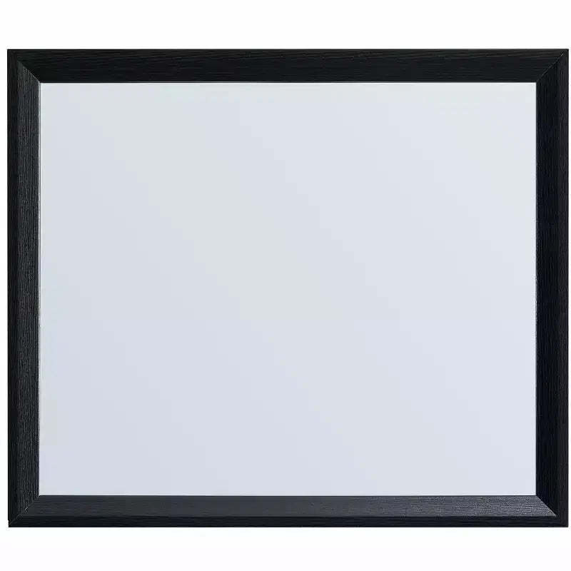 Passion Furniture Rustica 41 in. W x 35 in. H Rectangle Wood Frame Black Dresser Mirror