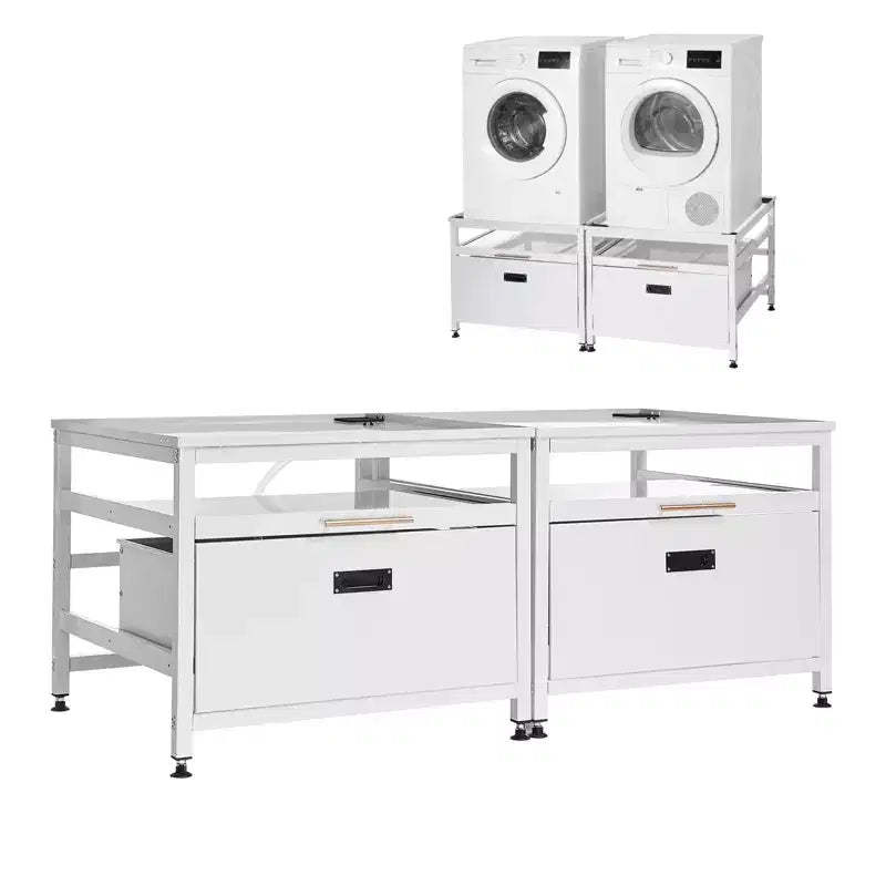 VEVOR Laundry Pedestal, 22.6 in Height, 29x29 in Washer and Dryer Pedestals with Pull-out Tray and Storage Space,800 lbs Load Capacity,Non-Slip,White