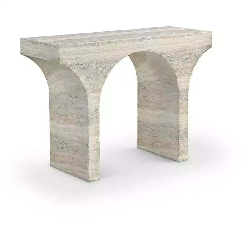 Meridian Furniture Pomezia Travertine Travertine Finish Console Table
